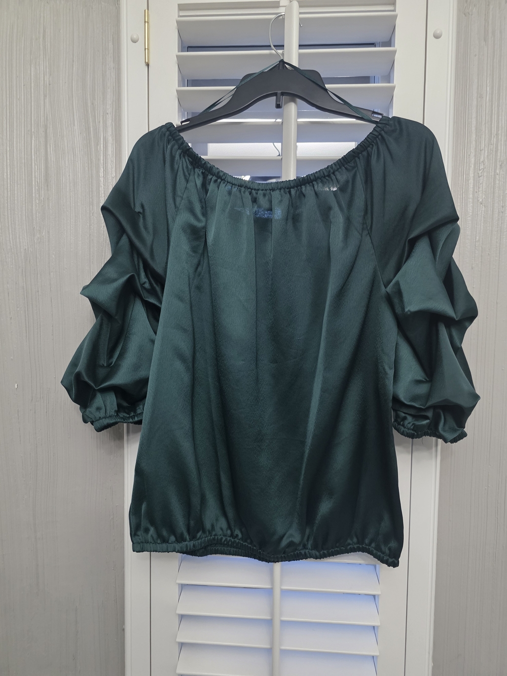 Grace Camuto Ruffle Sleeve Blouse in Green Large Like New
